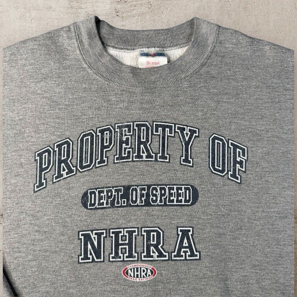 Vintage NHRA Championship Drag Racing Sweatshirt Mens XL JERZEES Heavyweight Y2K